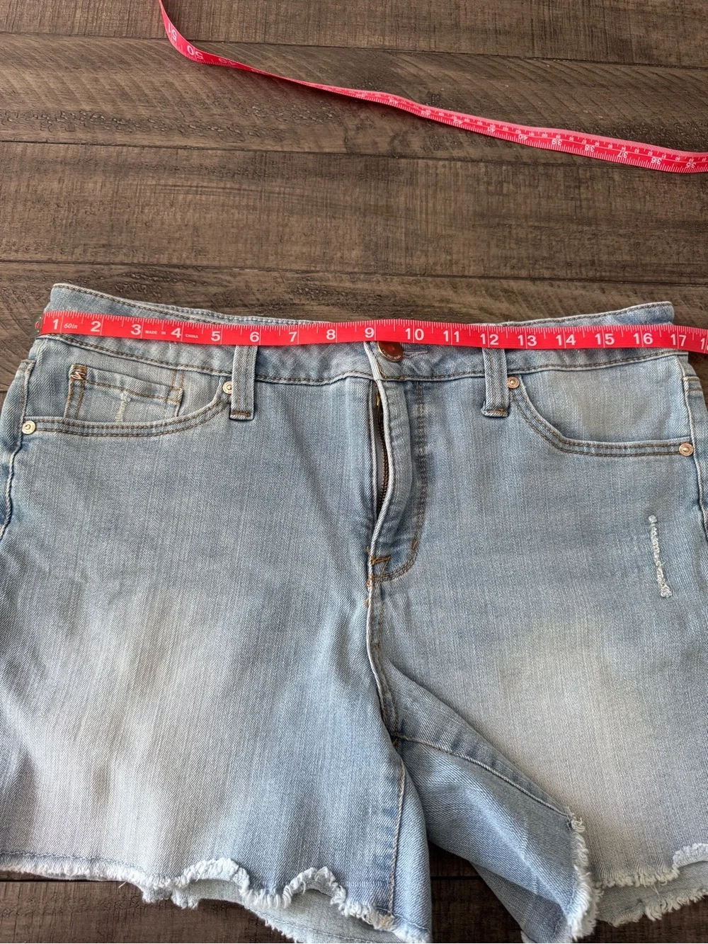 Seven7 Light Blue Distressed Denim Shorts